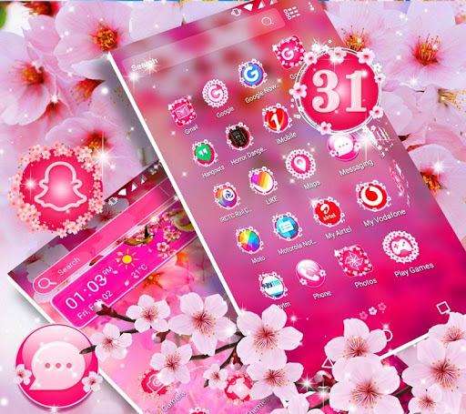 Sakura Launcher Theme ekran görüntüsü