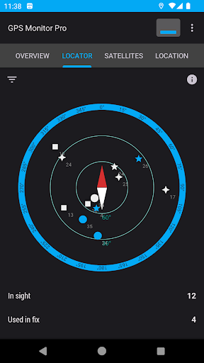 GPS Monitor Pro: GNSS data ekran görüntüsü