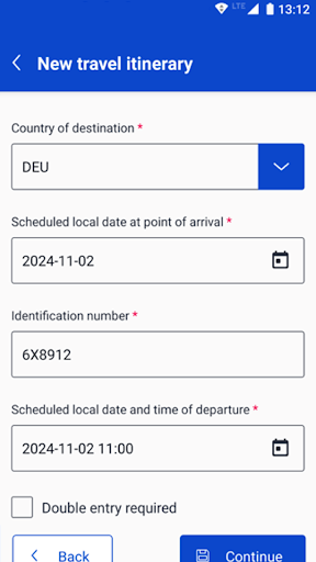 EU Carrier Interface ekran görüntüsü