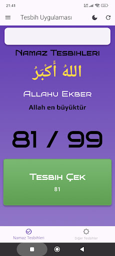 Tesbih ve Zikirler ekran görüntüsü