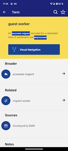 EMN Glossary ekran görüntüsü
