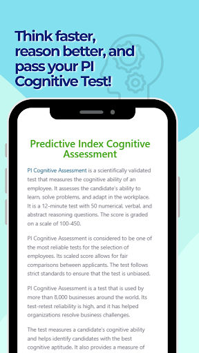 PI Cognitive Assessment Test ekran görüntüsü