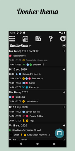 Klender, gedeelde gezinsagenda ekran görüntüsü