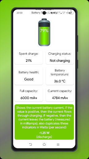 Battery health ekran görüntüsü