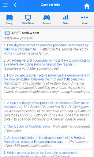 CSET Flashcards ekran görüntüsü