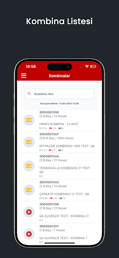 Kombina Takip ekran görüntüsü