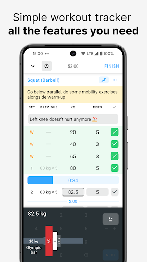Strong Workout Tracker Gym Log ekran görüntüsü