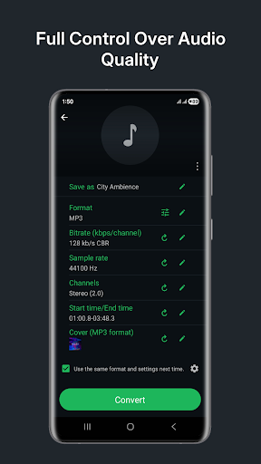 Audio Converter (MP3 AAC OPUS) ekran görüntüsü