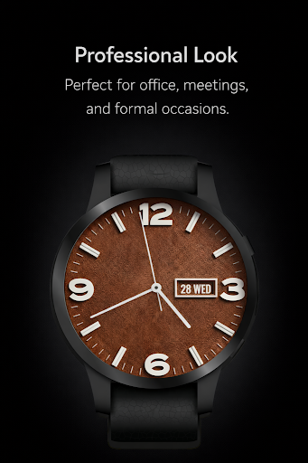 Analog Brown Leather WatchFace ekran görüntüsü
