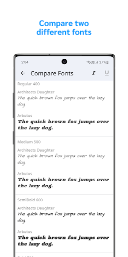 Font Gallery ekran görüntüsü