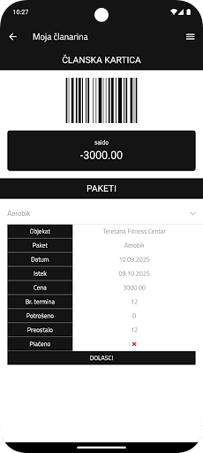 Teretana Fitness Centar ekran görüntüsü