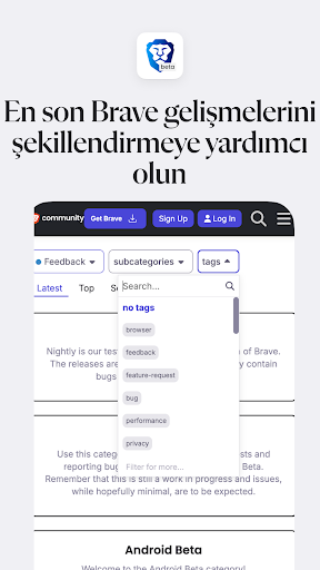 Brave Beta ekran görüntüsü