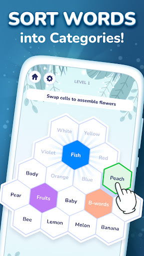 Hexa Words: Sort Associations ekran görüntüsü
