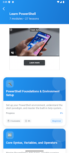 Learn PowerShell ekran görüntüsü