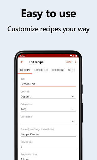 Recipe Keeper ekran görüntüsü