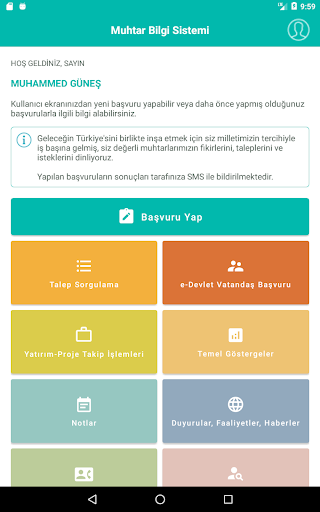 Muhtar Bilgi Sistemi ekran görüntüsü