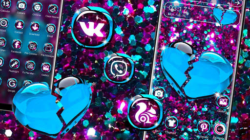 Glitter Broken Heart Theme ekran görüntüsü