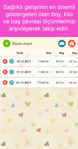 Bebek Büyüme ve Kilo Takip ekran görüntüsü