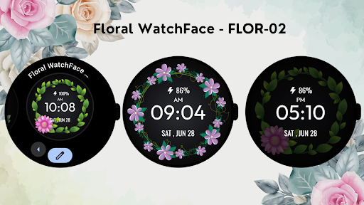 Floral WatchFace - FLOR-02 ekran görüntüsü