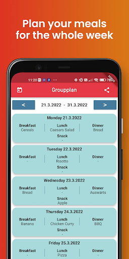 Mealpy - Weekly Meal Planner ekran görüntüsü