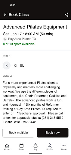Bay Area Pilates TX ekran görüntüsü