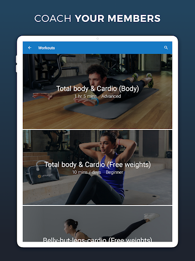 Virtuagym Touch in-gym coachin ekran görüntüsü