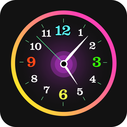 Neon Clock Digital Wallpaper