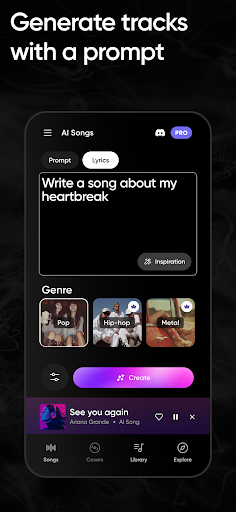 AI Müzik Üreticisi: Şarkılar ekran görüntüsü