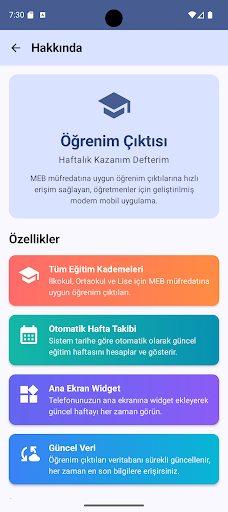 Öğrenim Çıktısı - Kazanım ekran görüntüsü