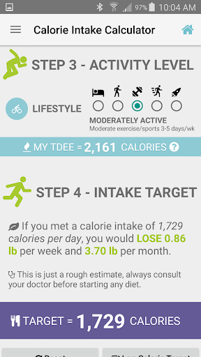 Diet Calories Start Calculator ekran görüntüsü
