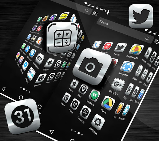Crystal Silver Launcher Theme ekran görüntüsü