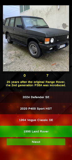 Range Rover SUV Model Quiz ekran görüntüsü