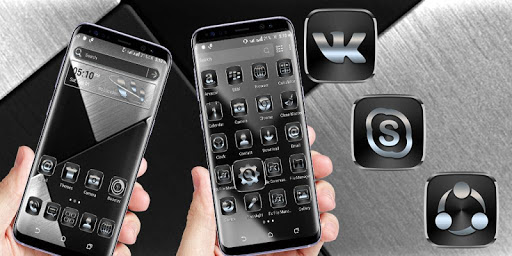 Black Silver Launcher Theme ekran görüntüsü