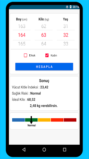İdeal Kilo Hesaplama ekran görüntüsü