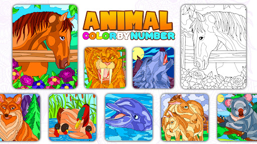 Animals Color by Number Book ekran görüntüsü
