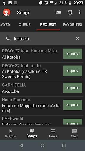 R/a/dio ekran görüntüsü