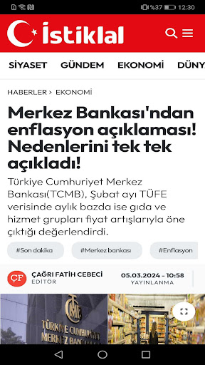 İstiklal Gazetesi ekran görüntüsü