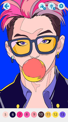 KPOP Idol Coloring by Numbers ekran görüntüsü