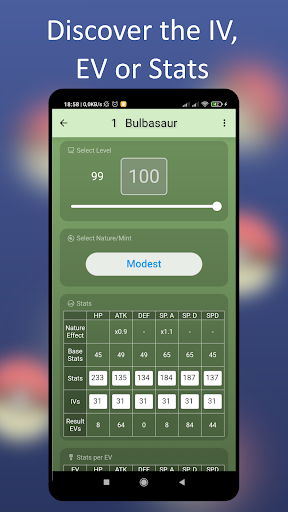 IV, EV and Stats Calculator ekran görüntüsü