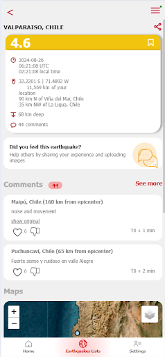 LastQuake ekran görüntüsü