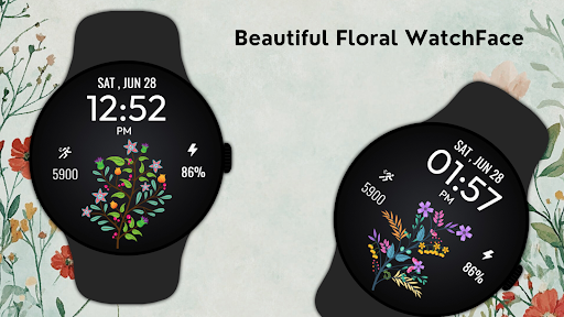 Beautiful Floral WatchFace ekran görüntüsü