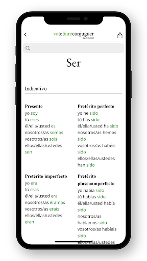 Spanish conjugation ekran görüntüsü