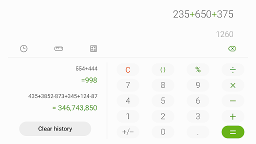 Samsung Calculator ekran görüntüsü