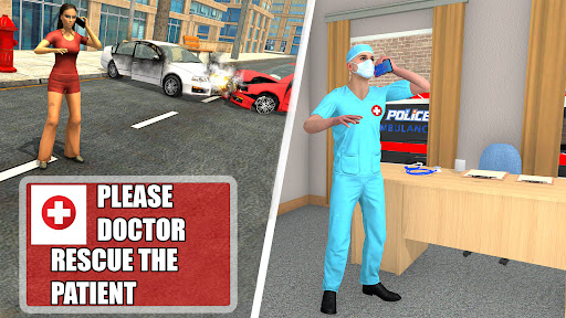 Police Ambulance 3d Game 2023 ekran görüntüsü