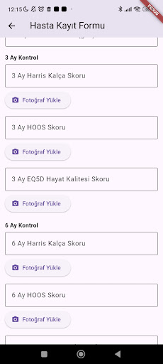 hasta kayıt app ekran görüntüsü