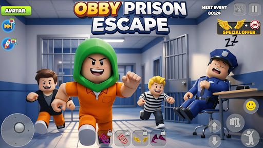 Obby Prison Escape Parkour 3d ekran görüntüsü