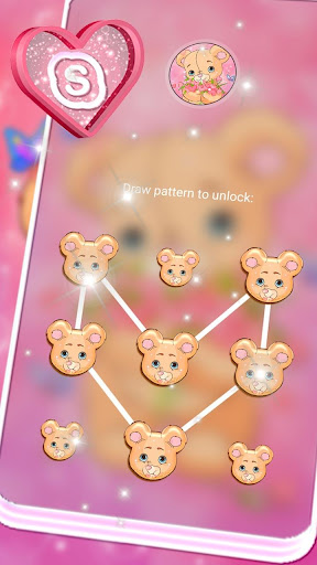 Teddy Bear Pink Launcher Theme ekran görüntüsü