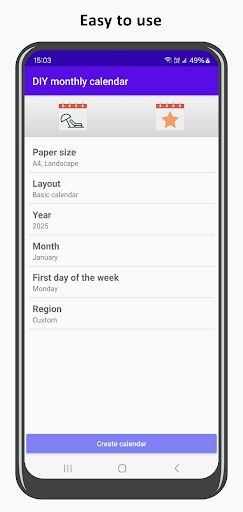 DIY monthly calendar ekran görüntüsü