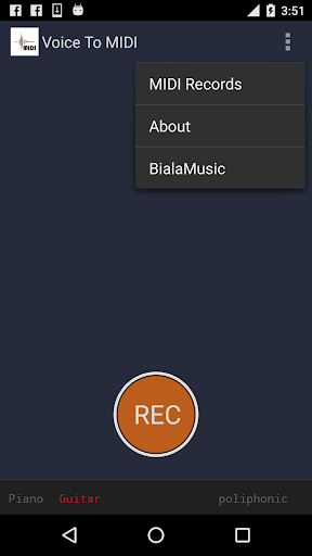 Voice to MIDI ekran görüntüsü