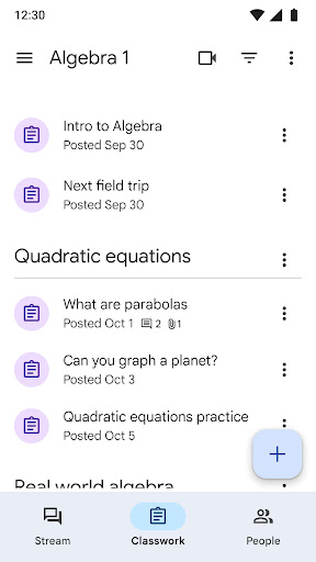 Google Classroom ekran görüntüsü